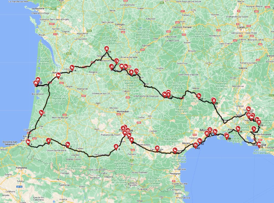 Map for Toulouse Round trip  -  European Charms  Family Delights